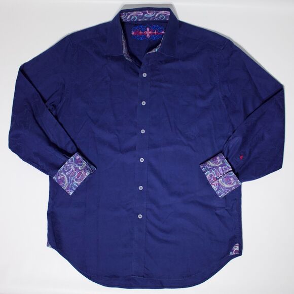 Robert Graham Other - Robert Graham Classic Fit Long Sleeve Shirt Dark Blue Floral Check Men Size L